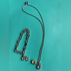 Judith Ripka necklace and bracelet set sterling silver